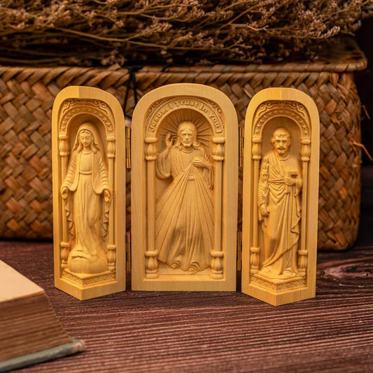 Sacred Family Wooden Prayer Altar